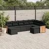 Image de vidaXL Salon de Jardin - 9 Pcs - Noir