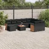 Image de VIDAXL Salon de jardin 11 pcs noir résine tressée