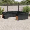 Image de vidaXL Salon de jardin 12 pcs - Noir
