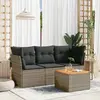 Image de vidaXL Salon de jardin 4 pièces avec coussins
