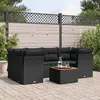 Image de Salon de jardin vidaXL 7 pcs - Résine tressée noire