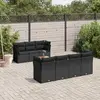 Image de vidaXL Salon de jardin 8 pièces - Noir résine tressée