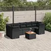 Image de vidaXL Salon de jardin avec coussins - Noir