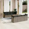 Image de vidaXL Salon de jardin 9 pcs avec coussins - Gris