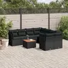 Image de vidaXL Salon de jardin 9 pcs avec coussins - Noir