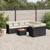 Image de VIDAXL Salon de jardin 9 pcs - Résine tressée noire