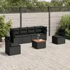 Image de VIDAXL Salon de jardin 7 pcs - Noir résine tressée