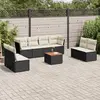 Image de vidaXL Salon de jardin 9 pcs - Noir