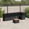 Image de vidaXL Salon de Jardin - 7 pcs Noir