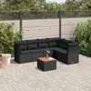 Image de vidaXL Ensemble de jardin avec coussins - 7 pièces - Noir