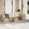 Image de vidaXL Salon de jardin 7 pcs - Beige