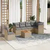 Image de VIDAXL Salon de jardin avec coussins 7 pcs - Beige