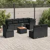 Image de VidaXL Salon de jardin 9 pcs - Noir résine tressée