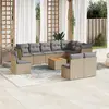 Image de Salon de jardin vidaXL 11 pcs - Résine tressée beige
