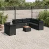 Image de vidaXL Salon de jardin 10 pcs noir