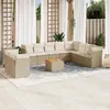 Image de vidaXL Salon de jardin 11 pcs beige résine tressée