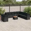 Image de vidaXL Salon de jardin 12 pcs avec coussins - Noir