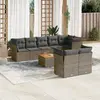 Image de VidaXL Salon de jardin 9 pcs gris résine tressée