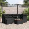Image de vidaXL Salon de jardin 7 pcs Noir
