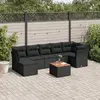 Image de vidaXL Salon de jardin 8 pcs - Noir