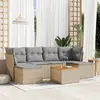 Image de vidaXL Salon de jardin 7 pcs - Beige