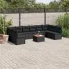 Image de vidaXL Salon de jardin 11 pcs noir résine tressée