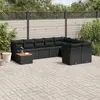 Image de vidaXL Salon de jardin 10 pcs   Noir