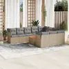 Image de vidaXL - Ensemble de jardin 11 pcs avec coussins beige
