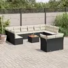 Image de VIDAXL Salon de jardin 13 pcs - Noir résine tressée