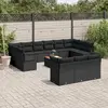 Image de vidaXL 14 pcs Salon de Jardin - Noir Résine Tressée