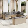 Image de VidaXL Salon de jardin 14 pcs - Beige Résine Tressée