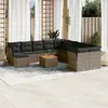 Image de vidaXL Salon de jardin avec coussins - Gris, 12 pièces