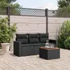 Image de VIDAXL Salon de jardin 4 pcs - Noir
