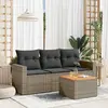 Image de VidaXL Salon de jardin 4 pcs - Gris résine tressée