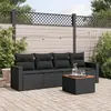 Image de VIDAXL Salon de jardin 5 pcs - Résine tressée noir