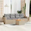 Image de vidaXL Salon de jardin 5 pcs - Beige résine tressée
