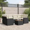 Image de vidaXL Salon de jardin 7 pcs - Noir