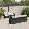 Image de Salon de jardin vidaXL - 8 pcs résine tressée - Noir