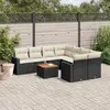 Image de vidaXL - Ensemble de jardin 9 pcs avec coussins noir