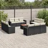 Image de VIDAXL Salon de jardin 13 pcs avec coussins - Noir
