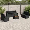 Image de VidaXL Salon de jardin 8 pcs - Noir résine tressée