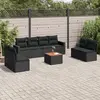 Image de vidaXL Salon de jardin 9 pcs - Noir