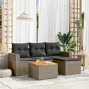 Image de vidaXL Salon de jardin 5 pcs - Gris
