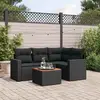 Image de vidaXL Salon de jardin 5 pcs - Coussins noir
