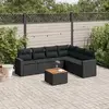 Image de vidaXL Salon de jardin 7pcs - Résine tressée - Noir
