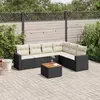 Image de vidaXL Salon de jardin 7 pcs noir - Résine tressée