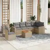 Image de VIDAXL Salon de jardin 7 pcs - Beige Résine Tressée
