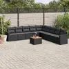 Image de vidaXL Salon de jardin 10 pcs - Résine tressée noire
