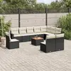 Image de vidaXL Salon de jardin 11 pcs résine tressée - Noir