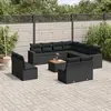 Image de vidaXL Salon de jardin - 12 pcs résine tressée noir